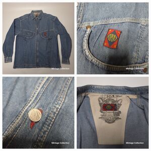 RARE VINTAGE REPLAY DENIM JEAN BUTTON UP JACKET MADE IN ITALY SIZE LARGE